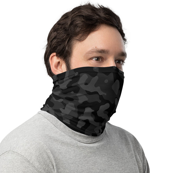 Black Camo Neck Gaiter, Face Mask/Face Shield, Headband - Singletrack Apparel