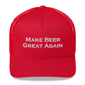 Make Beer Great Again Embroidered Trucker Hat - Singletrack Apparel