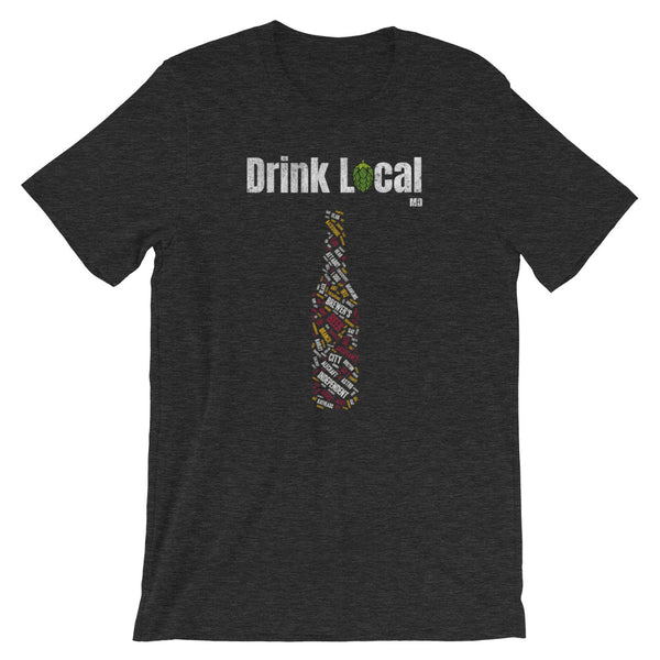 Drink Local Maryland Beer Bottle T-Shirt - 100 Breweries - Singletrack Apparel