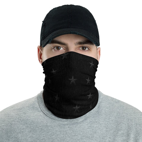 Stars Black Neck Gaiter, Face Cover, Face Mask/Face Shield, Headband - Singletrack Apparel