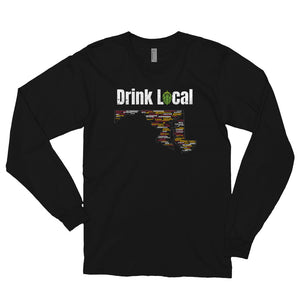 Drink Local Maryland Breweries Long Sleeve T-shirt - 100 Breweries - Singletrack Apparel
