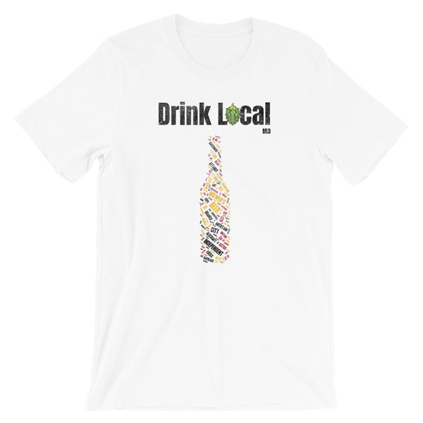Drink Local Maryland Beer Bottle T-Shirt - 100 Breweries - Singletrack Apparel