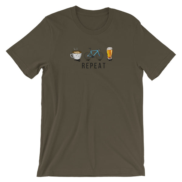 Coffee - Ride - Beer - Repeat TShirt - Singletrack Apparel