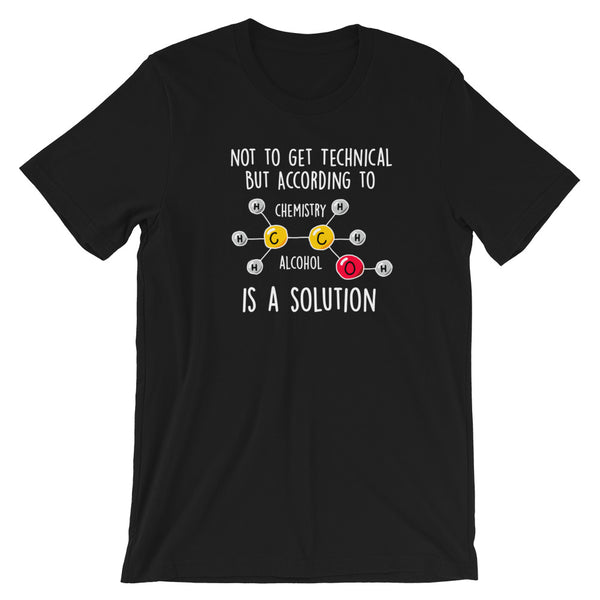 Alcohol IS A Solution Chemistry T-Shirt - Singletrack Apparel